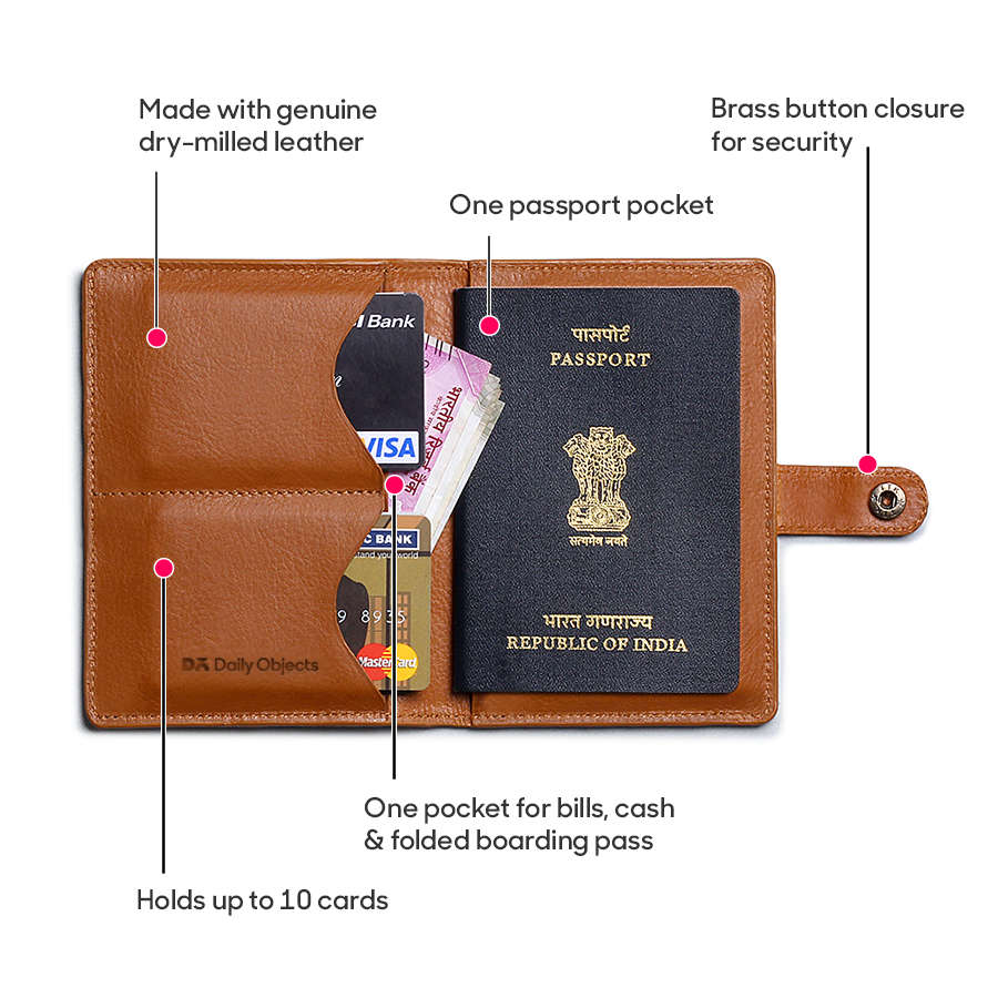 Buy Tan Passport Holder Online In India
